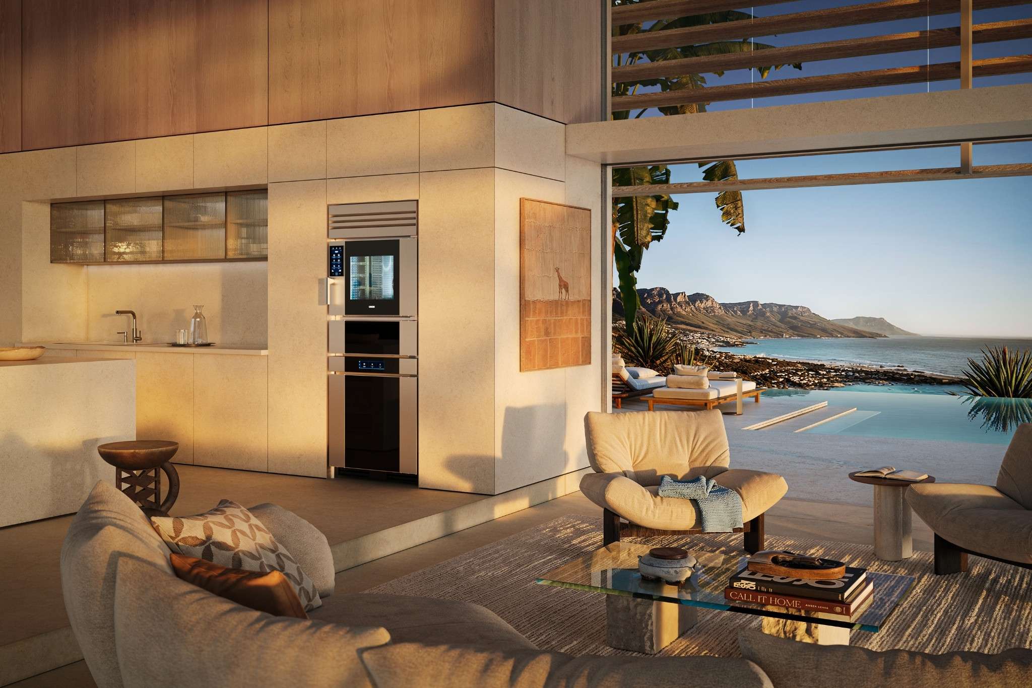 Unox Casa Model 1S and Fhiaba multifunction blast chiller in a seaside villa in Clifton South Africa